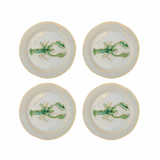 Hadden Plate Ø21 cm - Set of 4 - Lobster / Green
