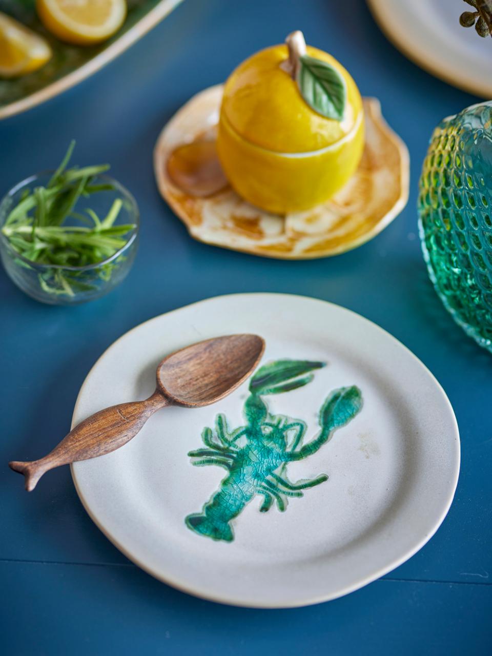Hadden Plate Ø21 cm - Set of 4 - Lobster / Green