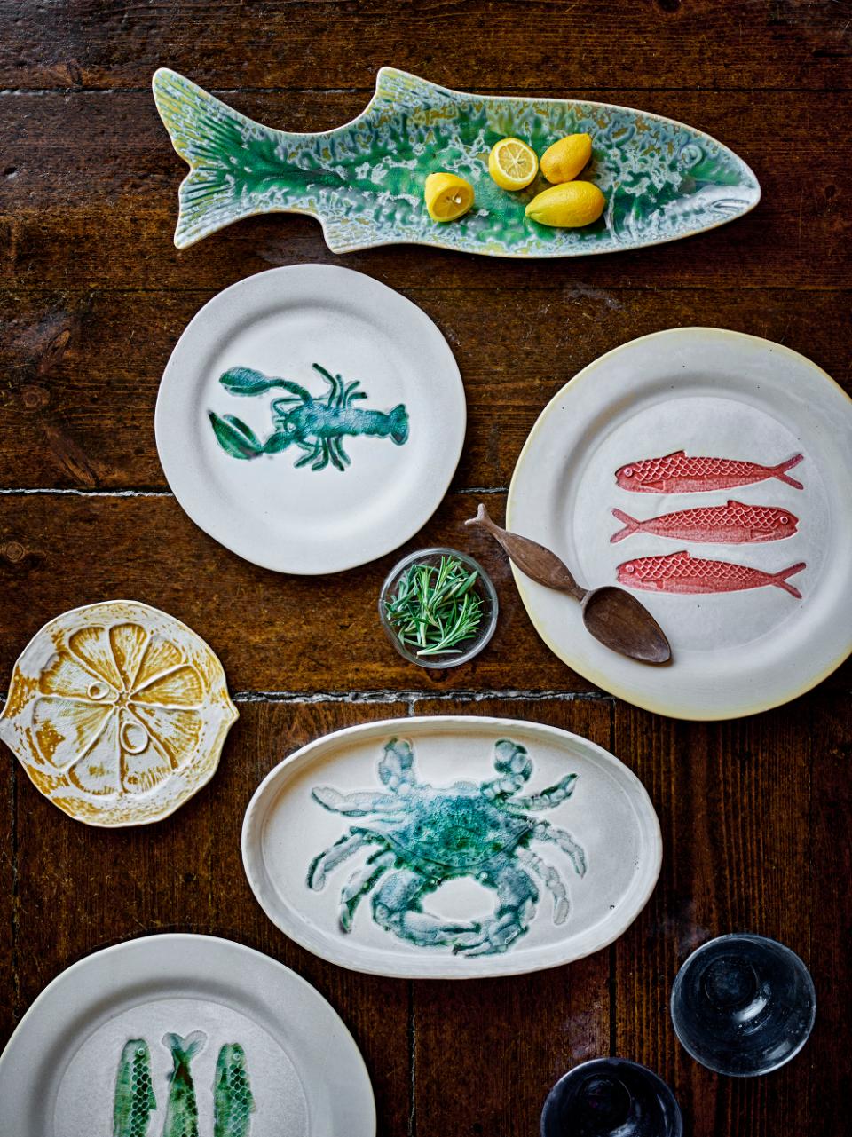 Hadden Plate Ø21 cm - Set of 4 - Lobster / Green