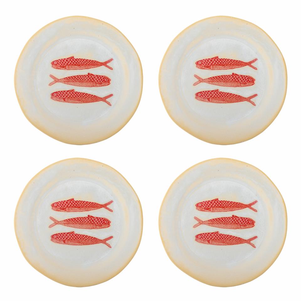 Hadden Plate Ø27 cm - Set of 4 - Fish / Red