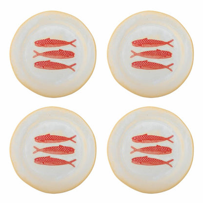 Hadden Plate Ø27 cm - Set of 4 - Fish / Red