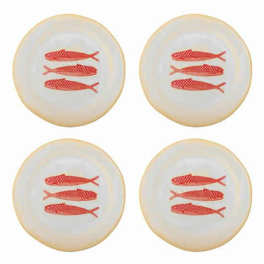 Hadden Plate Ø27 cm - Set of 4 - Fish / Red