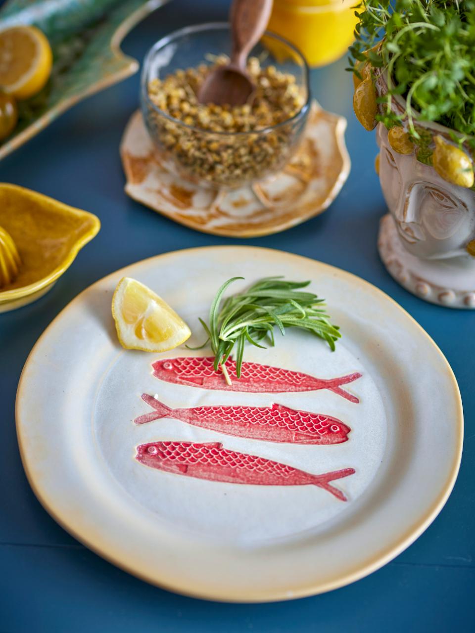 Hadden Plate Ø27 cm - Set of 4 - Fish / Red