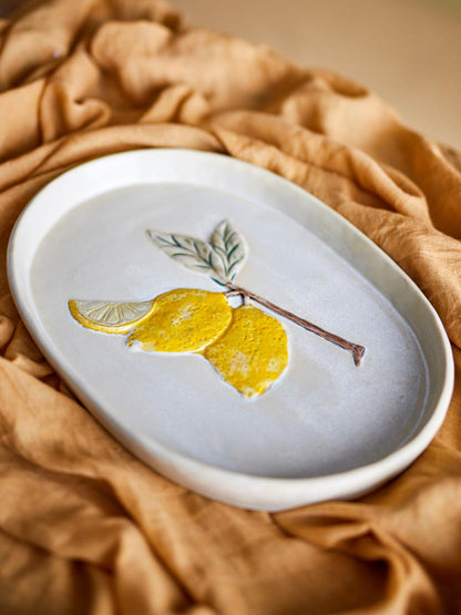 Hadden Plate 36x25 cm - Set of 4 - Lemon
