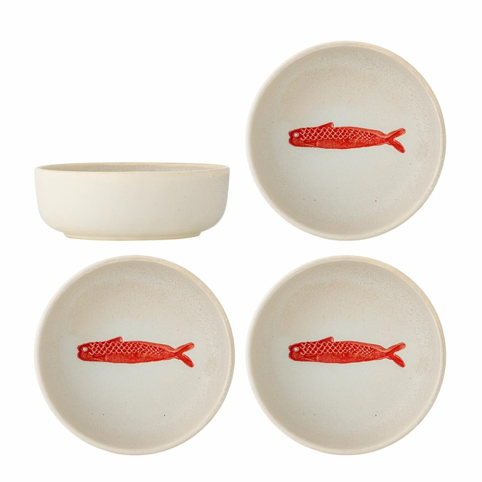 Hadden Bowl Ø14,5 cm - Set of 4 - Fish / Red