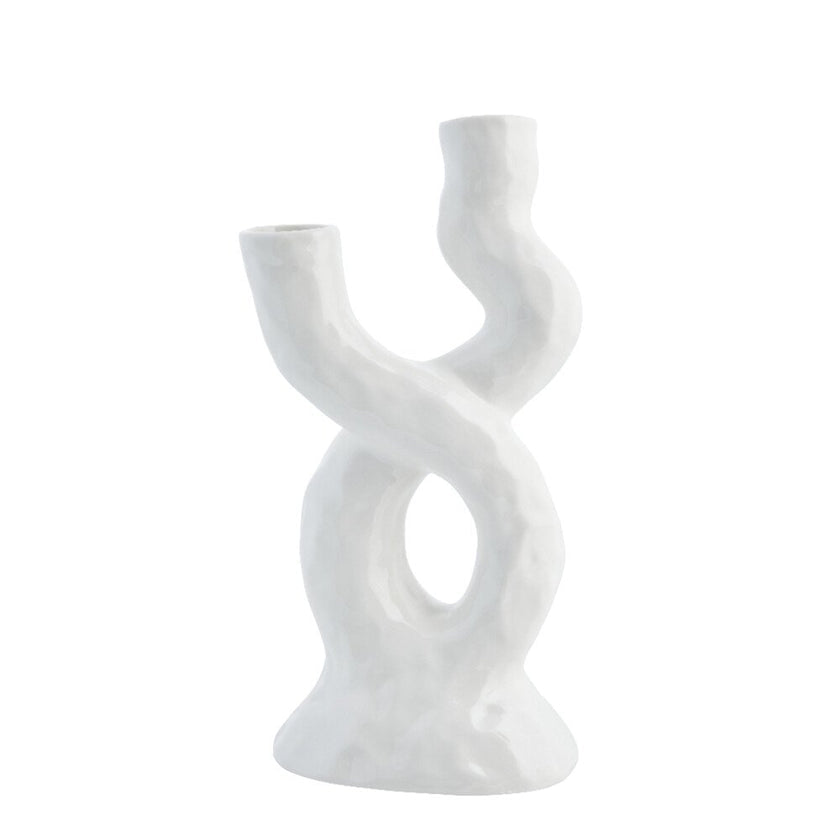 Jarrón decorativo Corille Al. 25 cm - blanco