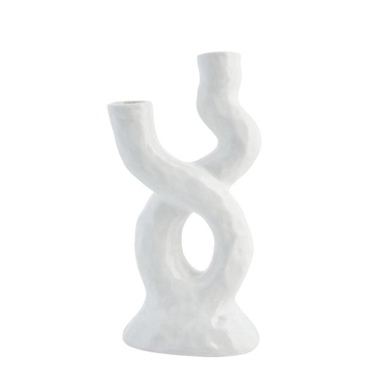 Jarrón decorativo Corille Al. 25 cm - blanco