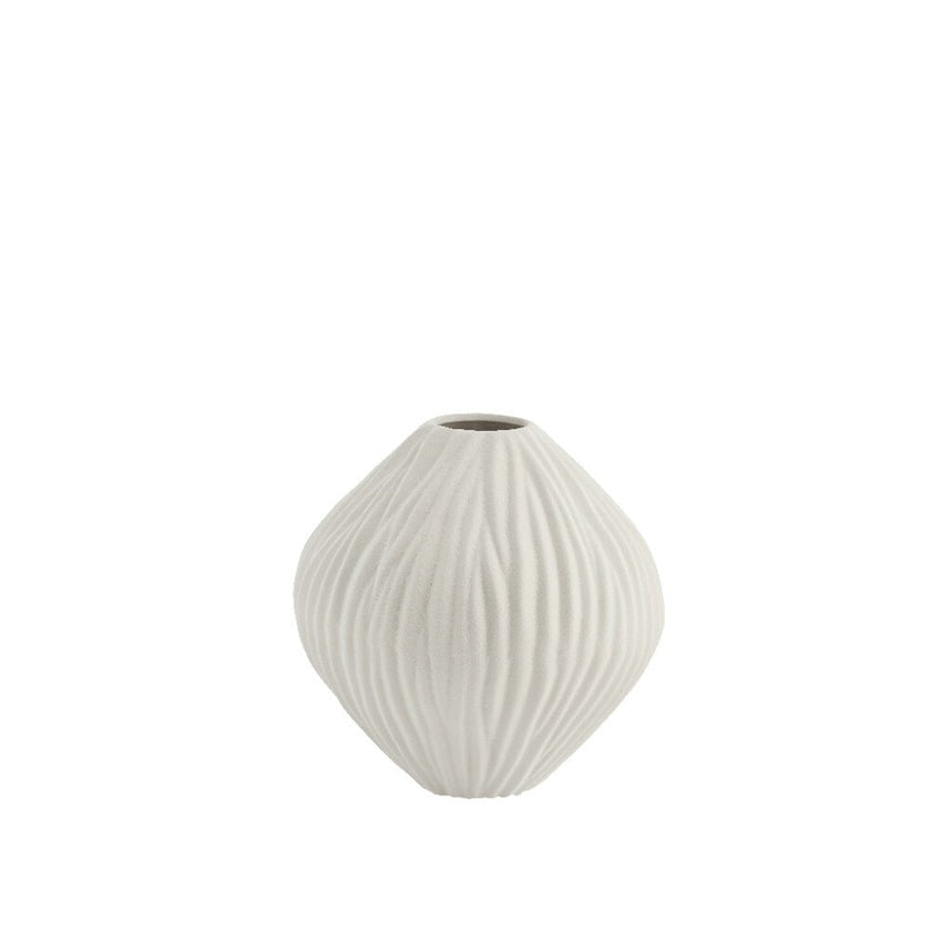 Jarrón decorativo Esmia Al. 21 cm - blanco roto