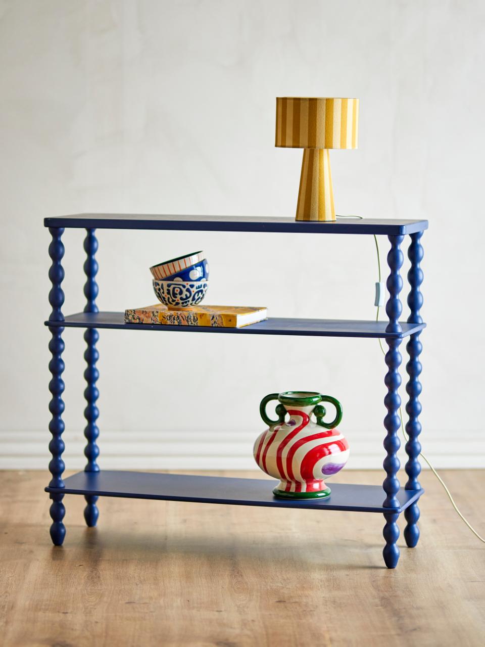 Salino Console Table - Blue / Firwood