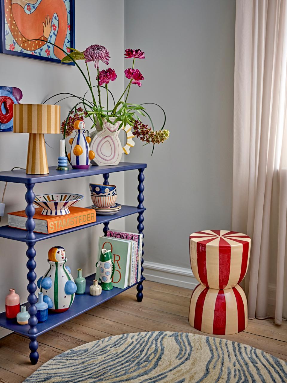 Salino Console Table - Blue / Firwood