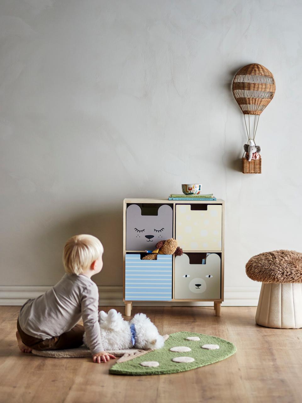 Calle Bookcase with 4 Drawers - Multicolor / Paulownia