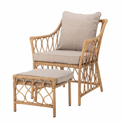 Belluce Lounge Chair with Stool - Nature / Polyrattan