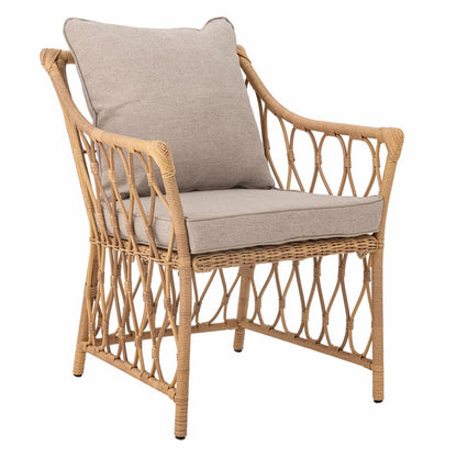 Belluce Lounge Chair with Stool - Nature / Polyrattan