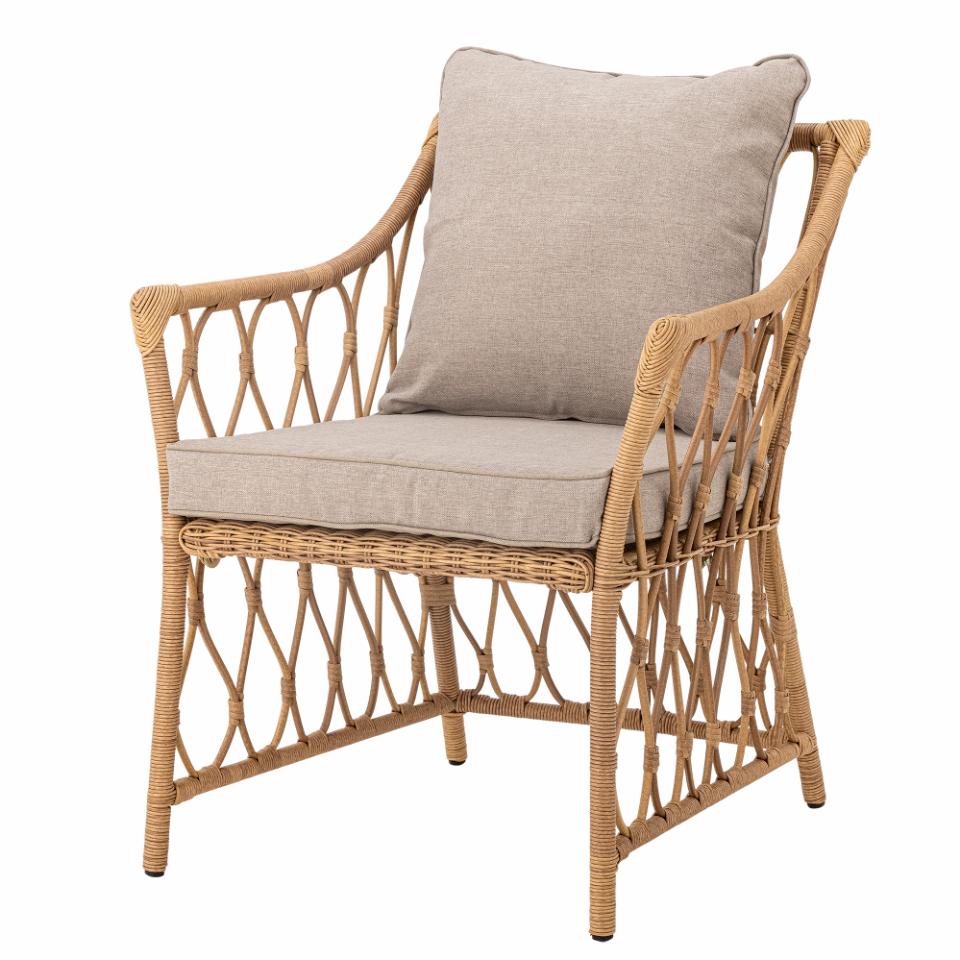 Belluce Lounge Chair with Stool - Nature / Polyrattan