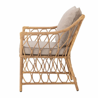 Belluce Lounge Chair with Stool - Nature / Polyrattan