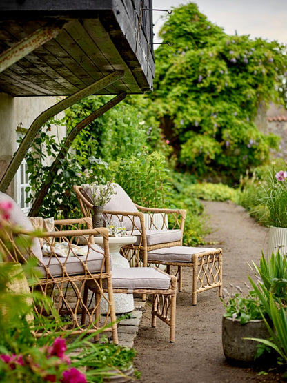 Belluce Lounge Chair with Stool - Nature / Polyrattan