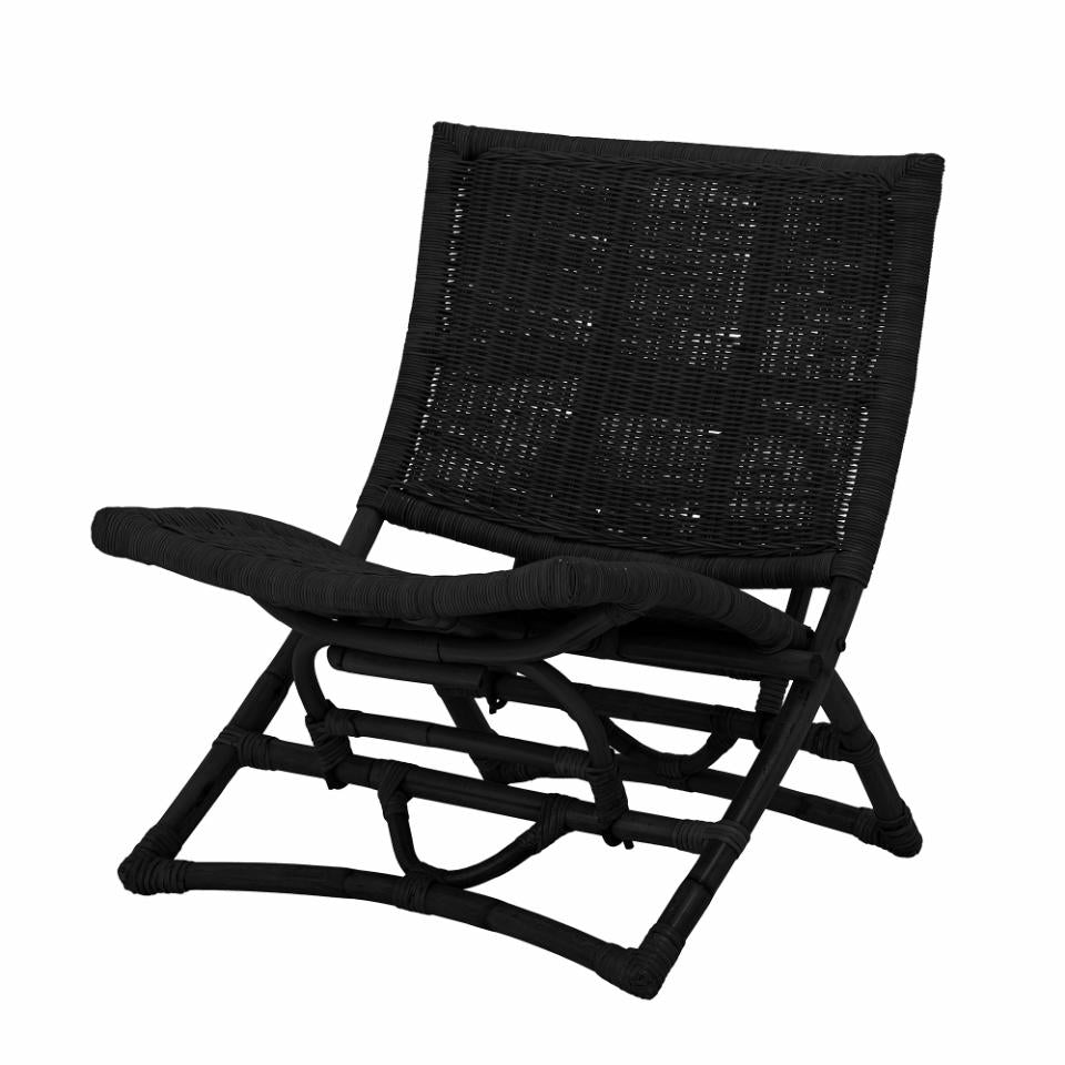 Baz Lounge Chair - Black / Rattan