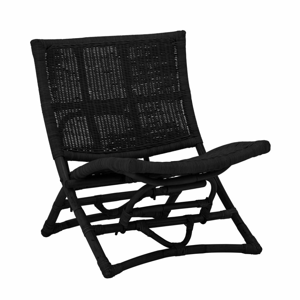 Baz Lounge Chair - Black / Rattan