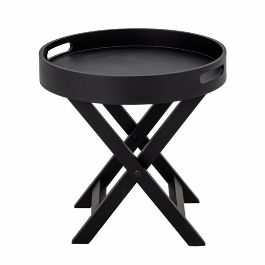 Freya Side/Tray Table - Black / Rubberwood