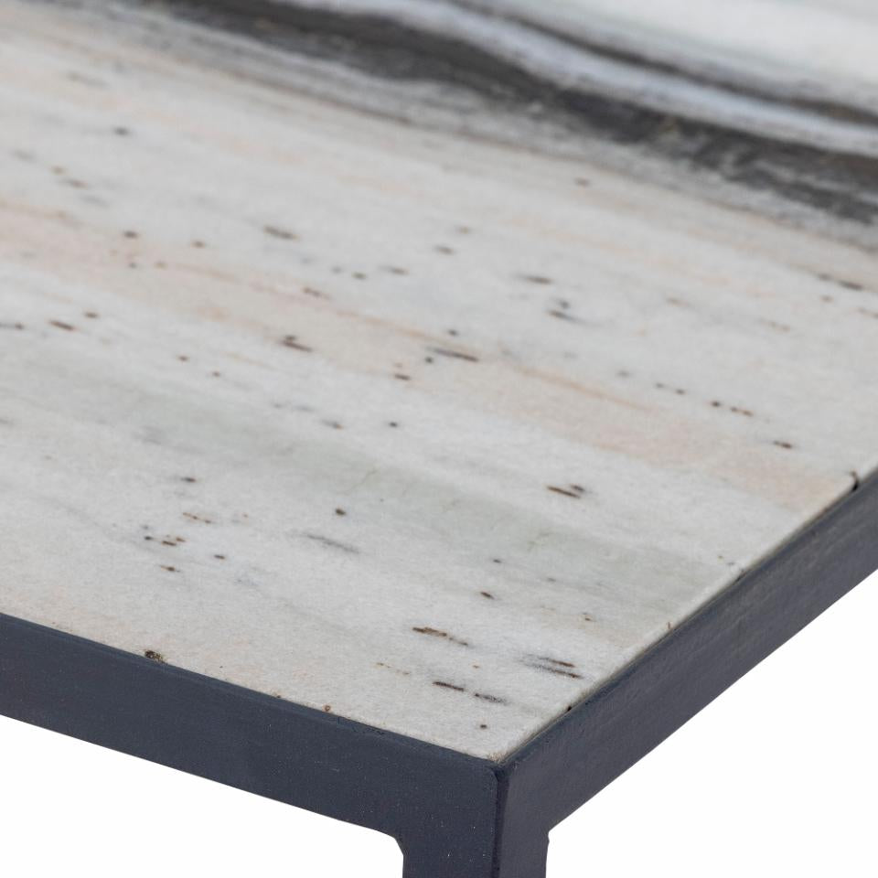 Ines Coffee Table - White / Marble