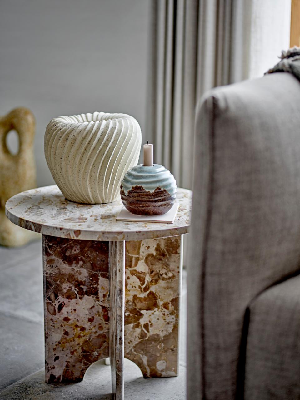 Jasmia Side Table - Brown / Marble