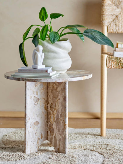 Jasmia Side Table - Brown / Marble