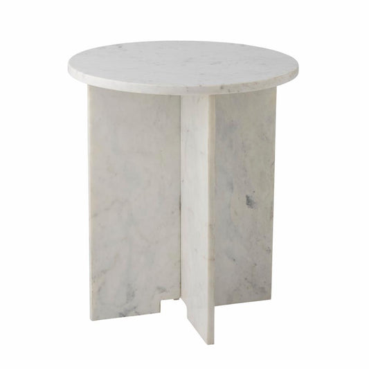 Jasmia Side Table - White / Marble