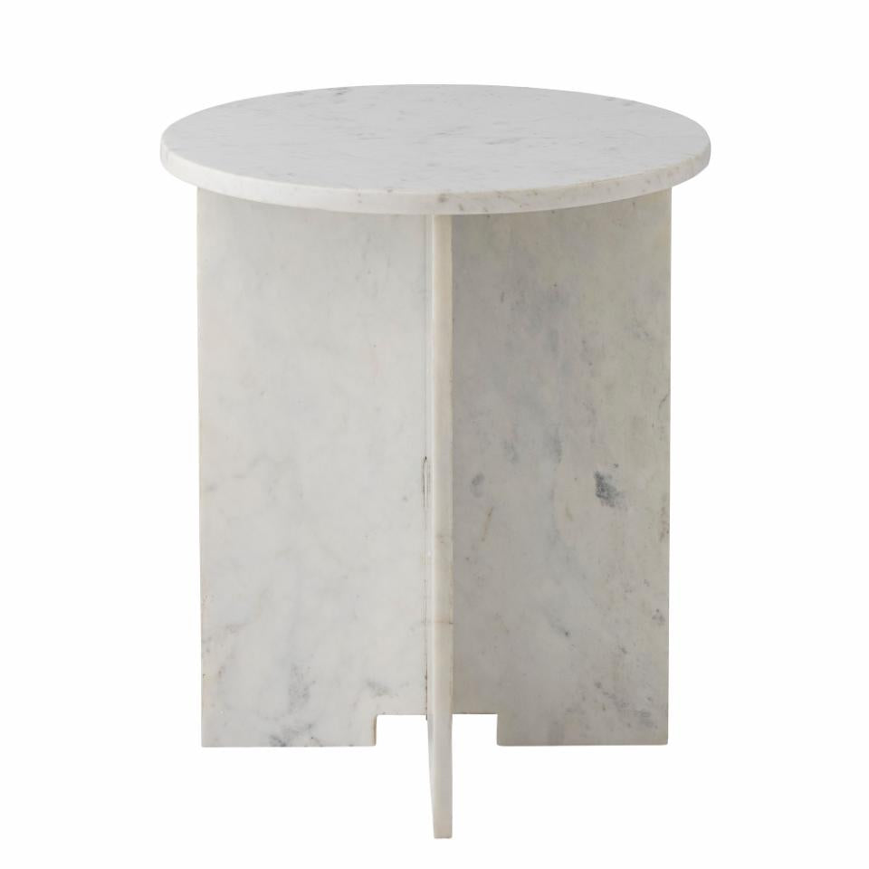 Jasmia Side Table - White / Marble