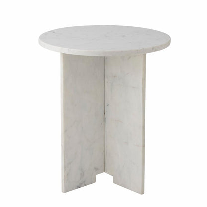 Jasmia Side Table - White / Marble