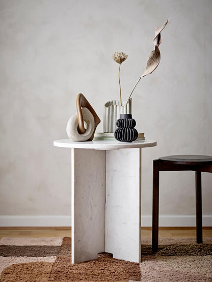 Jasmia Side Table - White / Marble