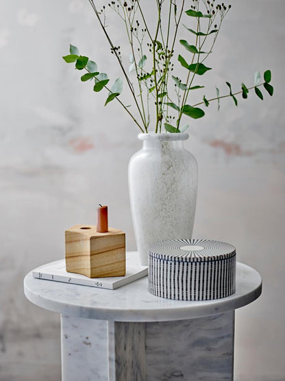 Jasmia Side Table - White / Marble