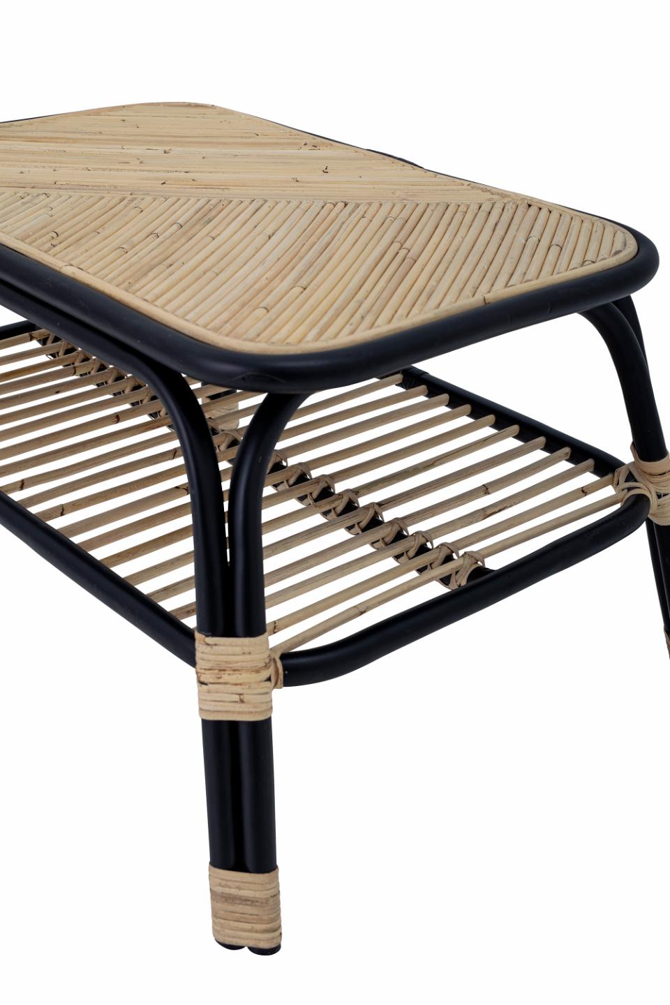 Loue Side Table - Nature/Black / Rattan