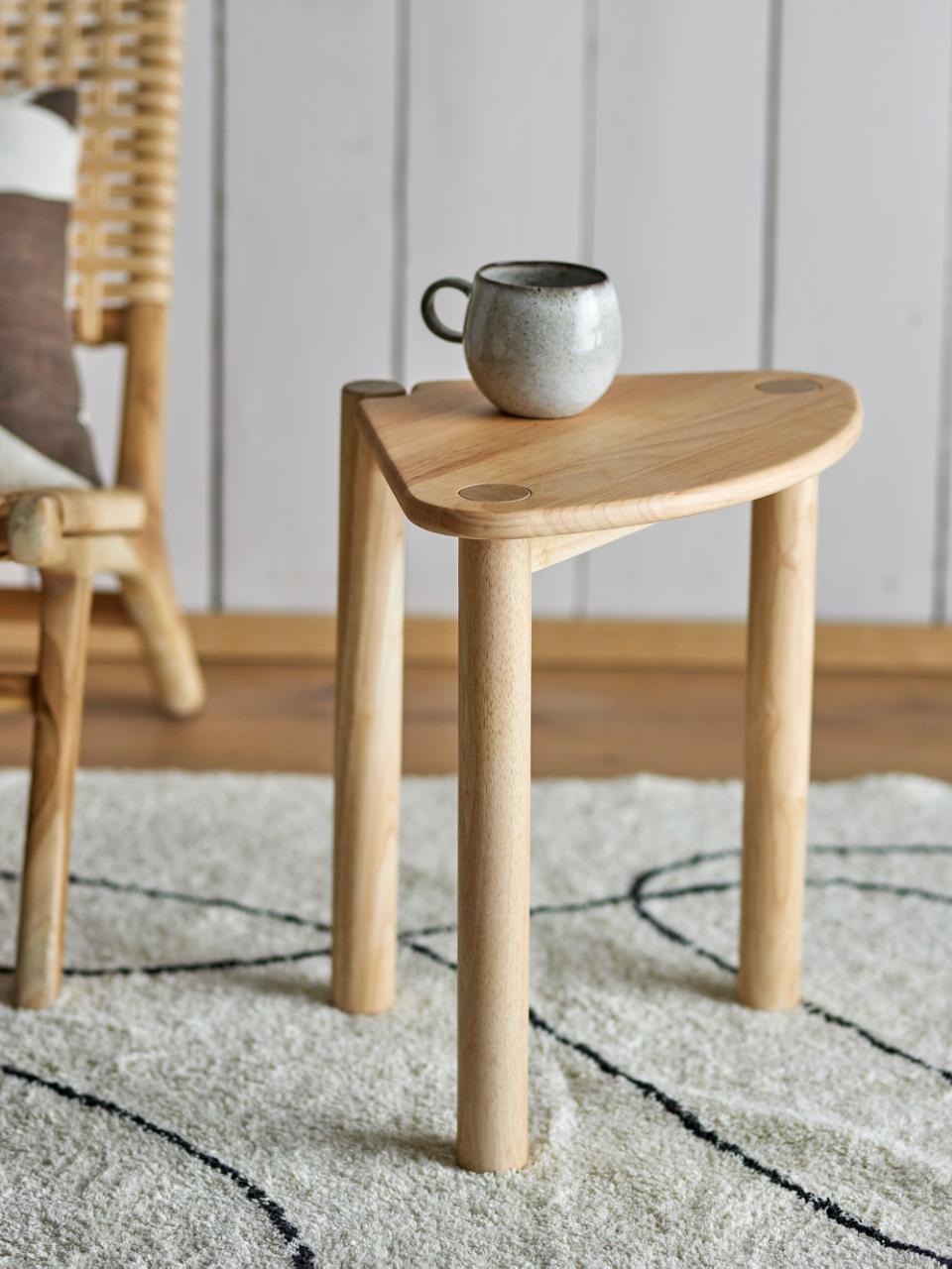 Kassia Side/Corner table - Nature / Rubberwood