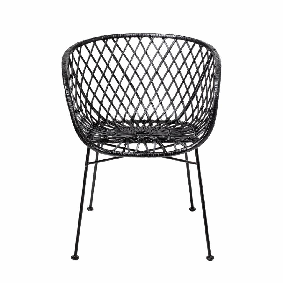 Kama Lounge Chair 2pcs - Black / Rattan