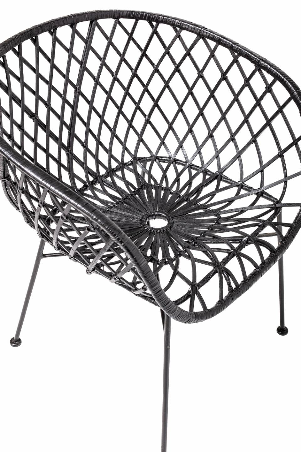 Kama Lounge Chair 2pcs - Black / Rattan