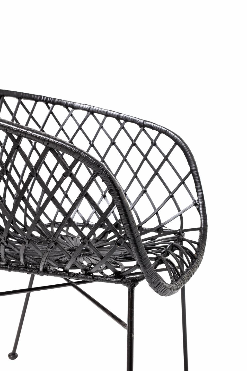 Kama Lounge Chair 2pcs - Black / Rattan