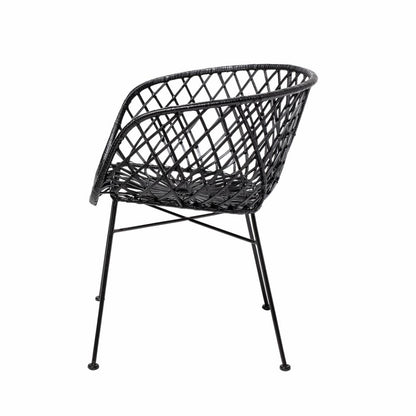 Kama Lounge Chair 2pcs - Black / Rattan