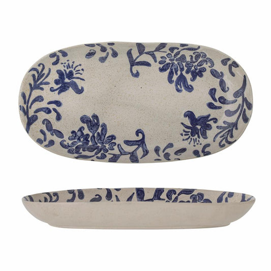 Petunia Plate 29x15 cm - Set of 4 - White/Blue