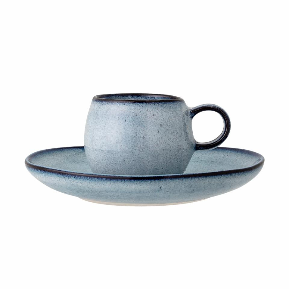 Sandrine Espresso Cup w/Saucer - Set of 4 - Blue