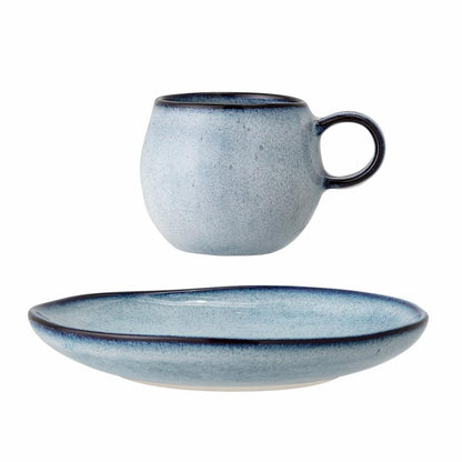 Sandrine Espresso Cup w/Saucer - Set of 4 - Blue