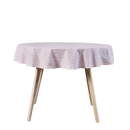 Olivia tablecloth Ø140 cm - red/white striped