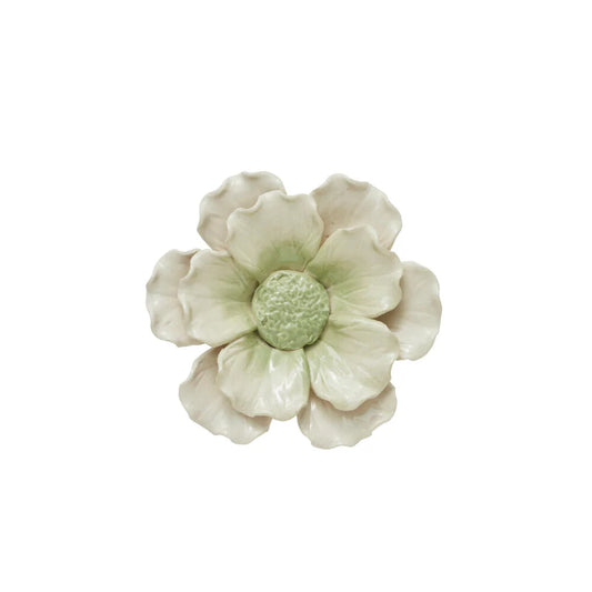 Floria decoration Ø13,3 cm - off white / green