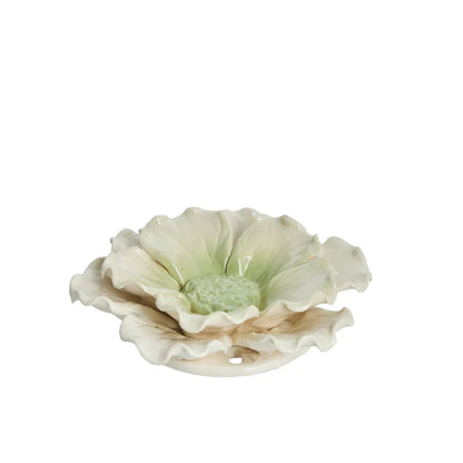 Floria decoration Ø13,3 cm - off white / green