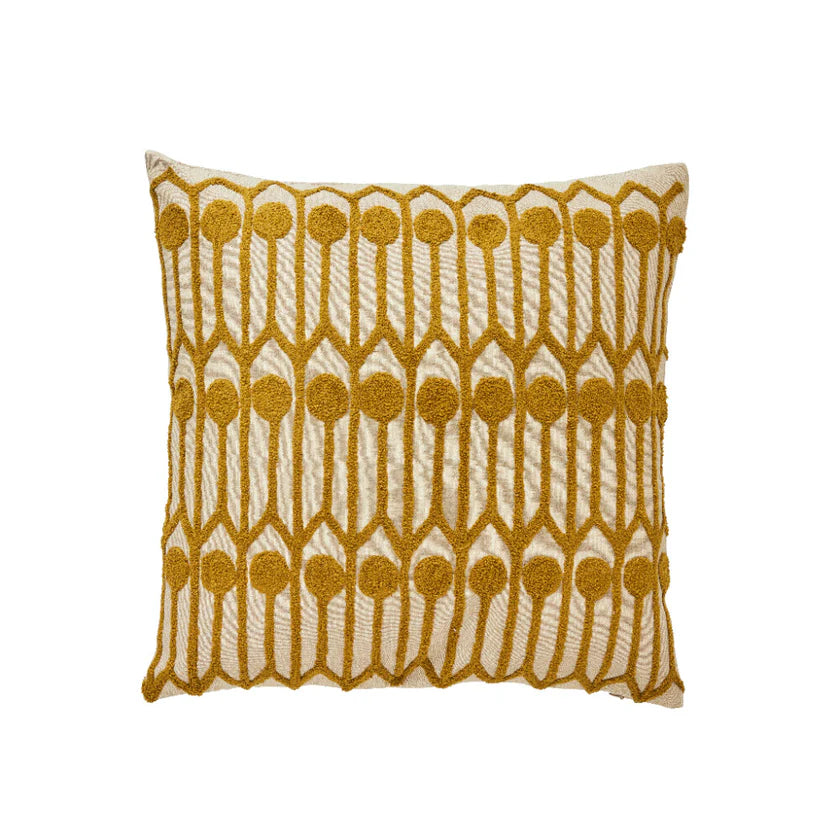 Ruth cushion 50x50 cm - linen/yellow