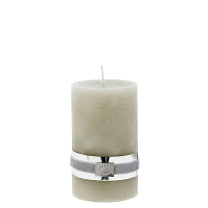 Rustic pillar candle H12,5 cm - silver grey