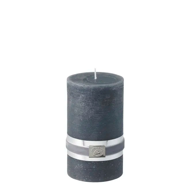 Rustic pillar candle H12,5 cm - dark grey