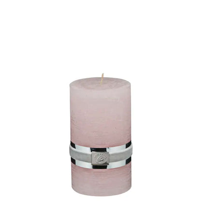 Rustic pillar candle H12,5 cm - powder