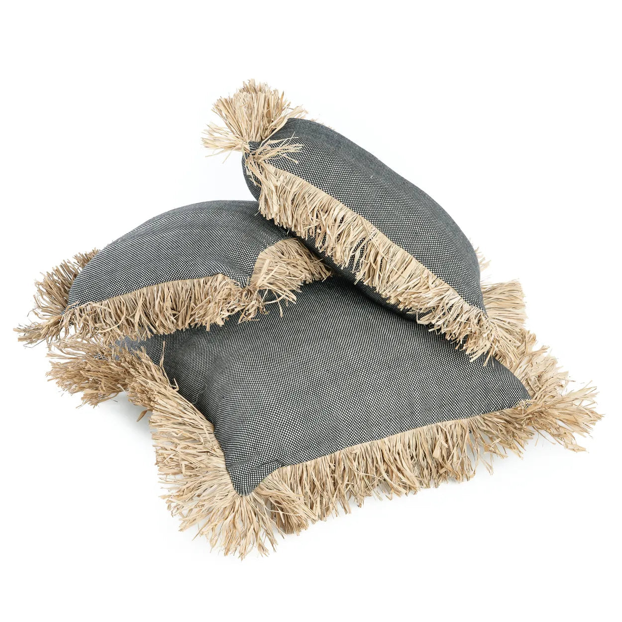 The Cotton Bonita Cushion Cover - Natural Black - 60x60