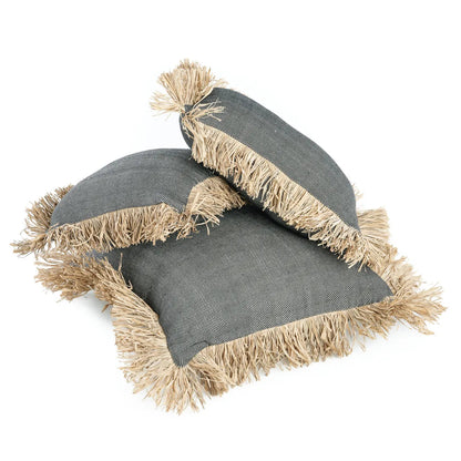 The Cotton Bonita Cushion Cover - Natural Black - 60x60