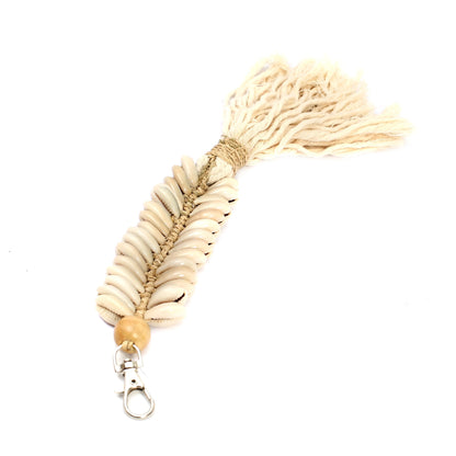 The Macrame Fishbone Keychain - Cream